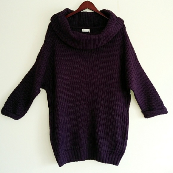 Umgee Off Shoulder Cowl Neck Chunky Knit Sweater - Picture 3 of 7